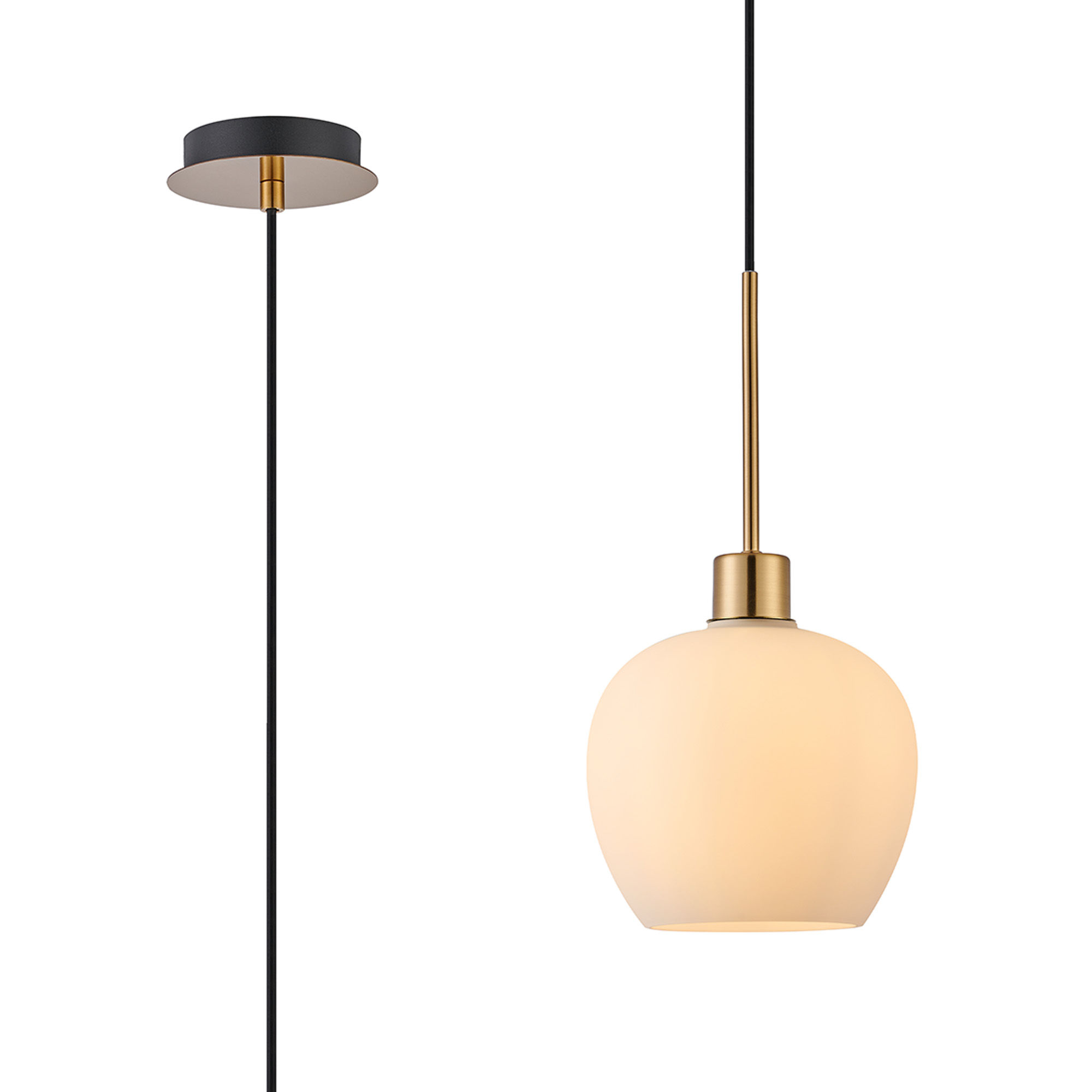 DK1171  Lori 1.7m Single Pendant, 1 Light Adjustable E27, Antique Gold/Opal Wine Shades